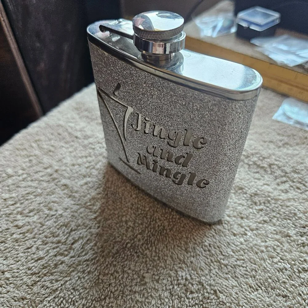 Silver tone flask